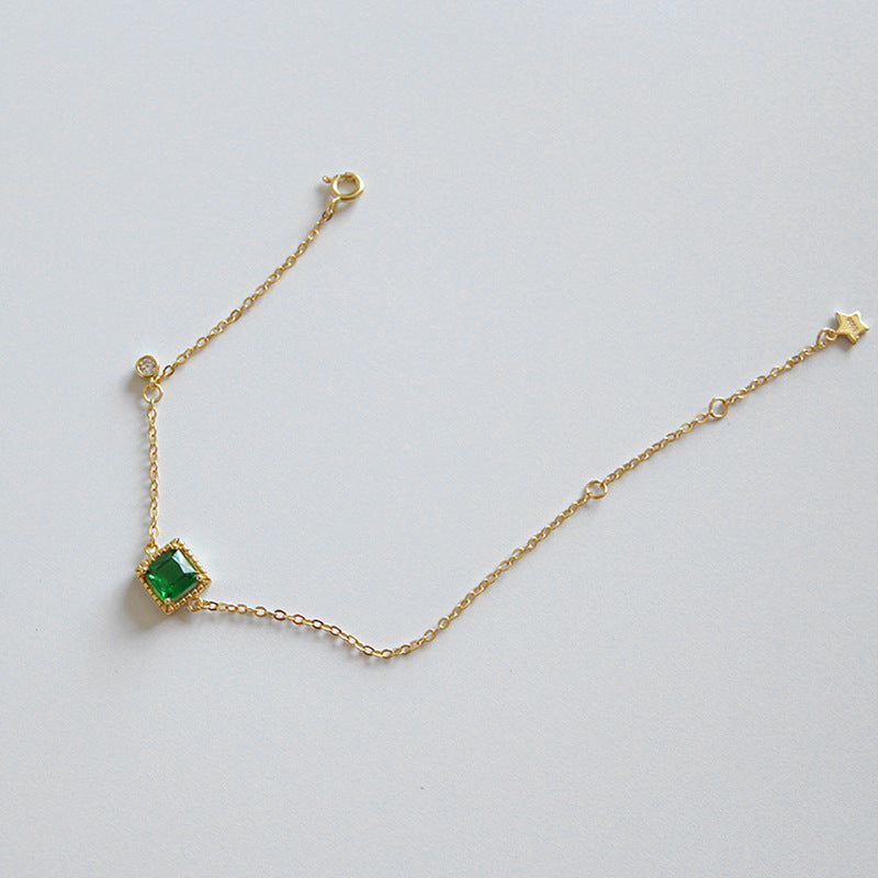 S925 Sterling Silver Geometric Square Grandmother
