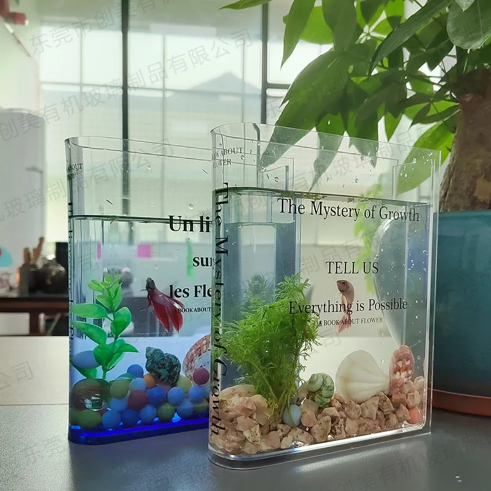 Transparent Acrylic Book Vase – Modern Home & Wedding Decor